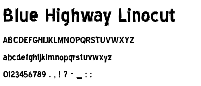 Blue Highway Linocut font
